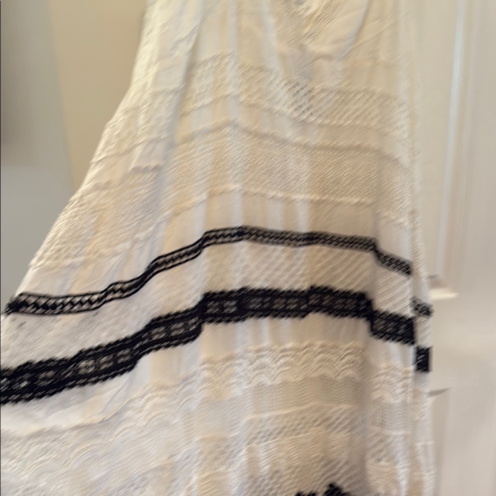 Anthropologie Cream and Black Lace Midi Dress - Picture 8 of 8